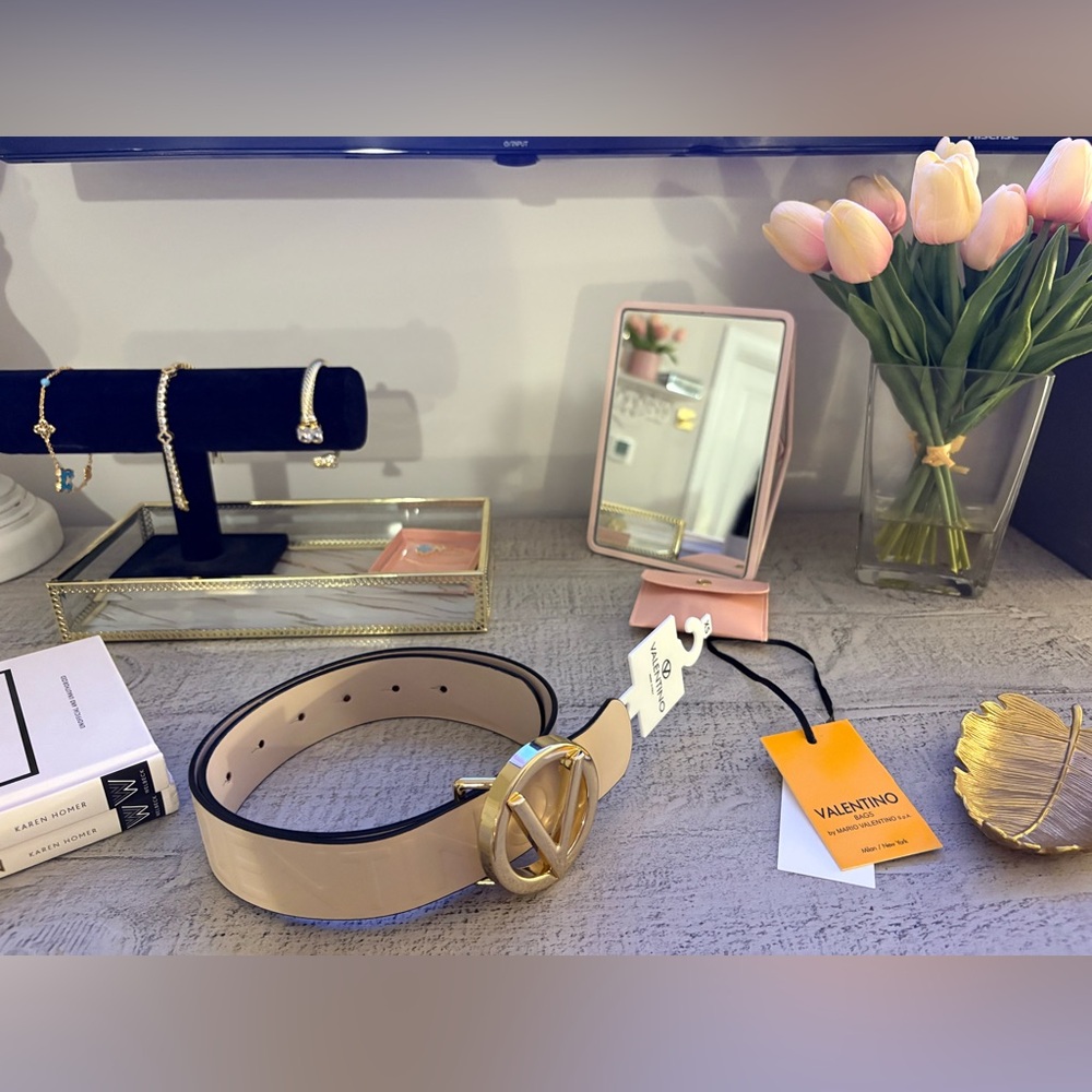 Valentino Gold and Nude Women's Belt NWT